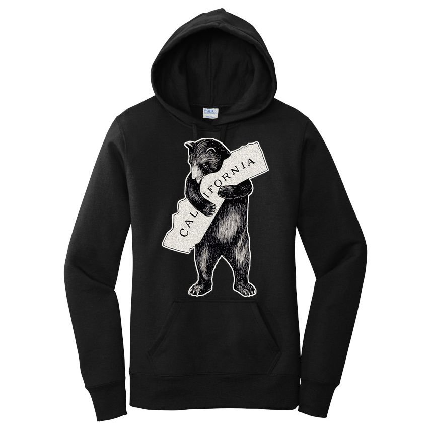I Love California Artretro Vintage Cali Pride Bear Women's Pullover Hoodie