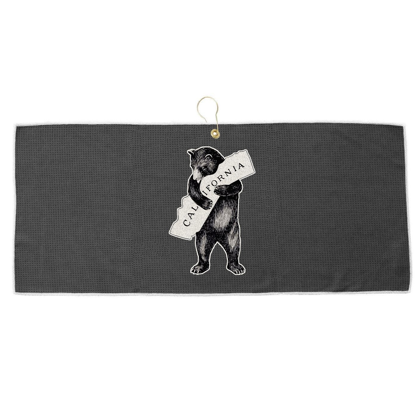 I Love California Artretro Vintage Cali Pride Bear Large Microfiber Waffle Golf Towel