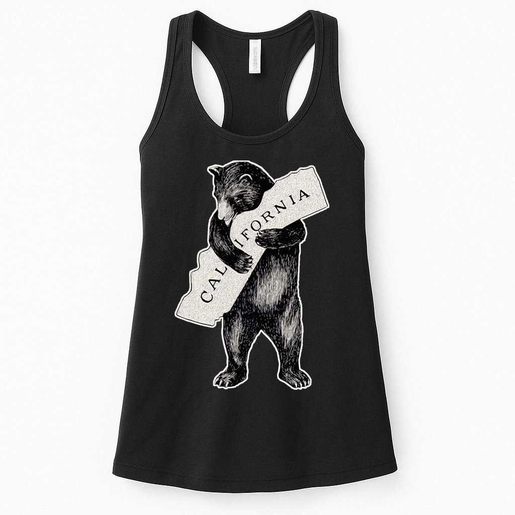 I Love California Artretro Vintage Cali Pride Bear Womens Tank Top