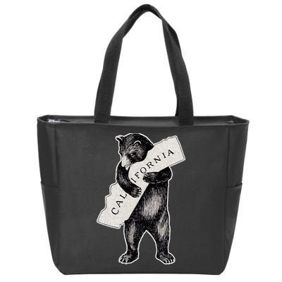 I Love California Artretro Vintage Cali Pride Bear Zip Tote Bag
