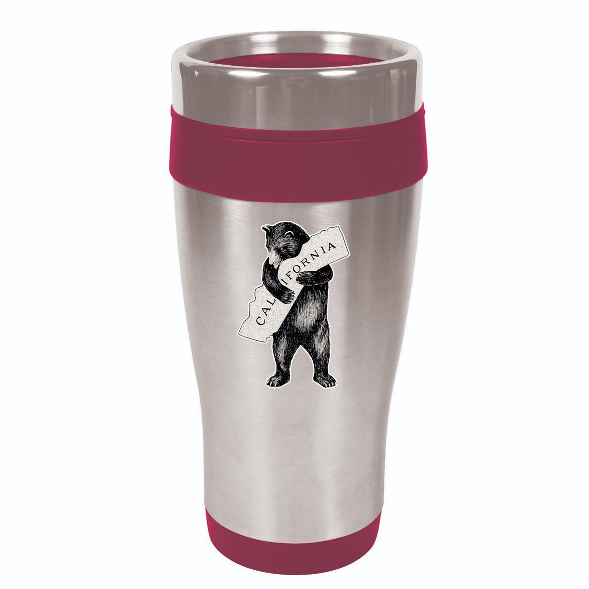 I Love California Artretro Vintage Cali Pride Bear 16oz Travel Tumbler
