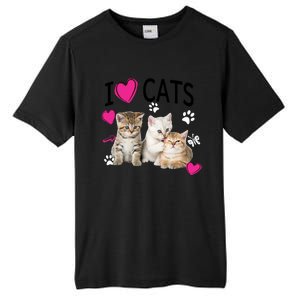 I Love Cats Gift Cat Lover Tee Gift I Love Kittens Gift Cool Gift Tall Fusion ChromaSoft Performance T-Shirt