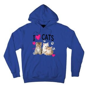 I Love Cats Gift Cat Lover Tee Gift I Love Kittens Gift Cool Gift Tall Hoodie