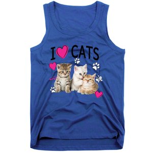 I Love Cats Gift Cat Lover Tee Gift I Love Kittens Gift Cool Gift Tank Top