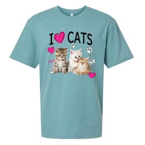 I Love Cats Gift Cat Lover Tee Gift I Love Kittens Gift Cool Gift Sueded Cloud Jersey T-Shirt