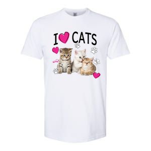 I Love Cats Gift Cat Lover Tee Gift I Love Kittens Gift Cool Gift Softstyle CVC T-Shirt