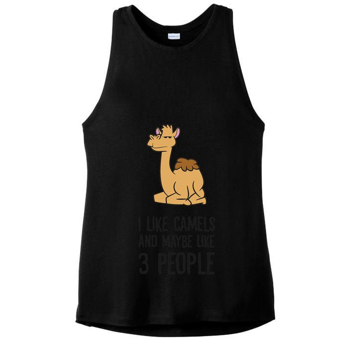 I Like Camels And Maybe Like 3 People Funny Camel Ladies PosiCharge Tri-Blend Wicking Tank