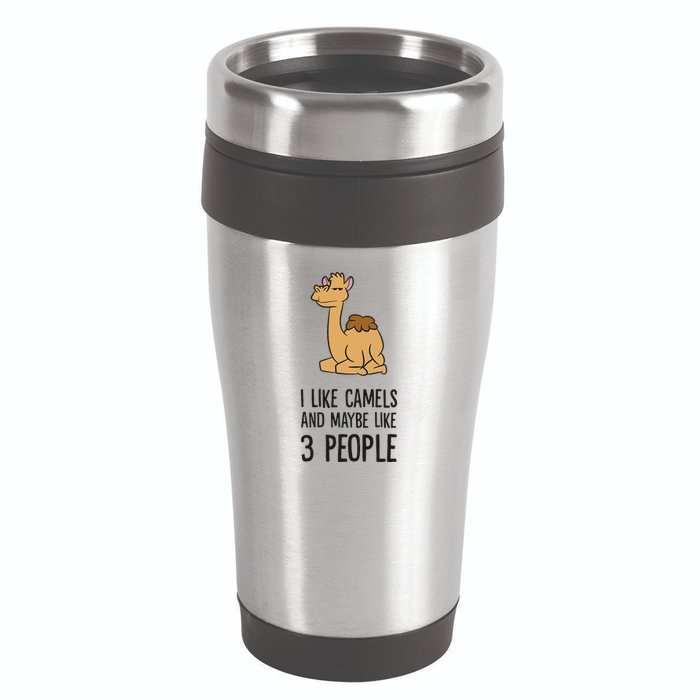 I Like Camels And Maybe Like 3 People Funny Camel 16oz Travel Tumbler