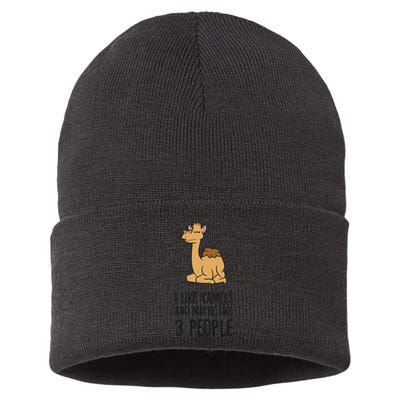 I Like Camels And Maybe Like 3 People Funny Camel Sustainable Knit Beanie