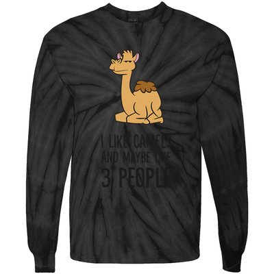 I Like Camels And Maybe Like 3 People Funny Camel Tie-Dye Long Sleeve Shirt