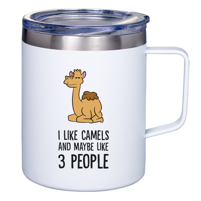 I Like Camels And Maybe Like 3 People Funny Camel 12oz Stainless Steel Coffee Mug