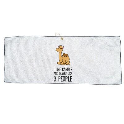 I Like Camels And Maybe Like 3 People Funny Camel Large Microfiber Waffle Golf Towel