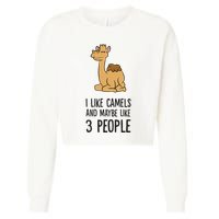 I Like Camels And Maybe Like 3 People Funny Camel Cropped Pullover Crew