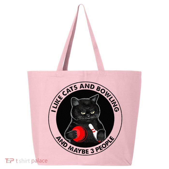 I Like Cats And Bowling And Maybe 3 People Funny Cat Lovers 25L Jumbo Tote