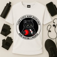 I Like Cats And Bowling And Maybe 3 People Funny Cat Lovers Cooling Performance Crew T-Shirt