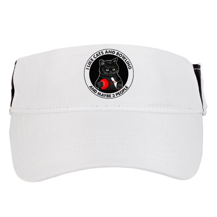 I Like Cats And Bowling And Maybe 3 People Funny Cat Lovers Adult Drive Performance Visor