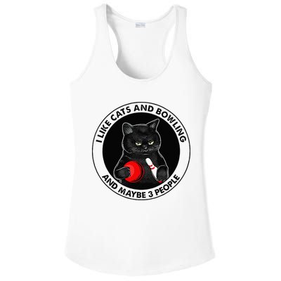 I Like Cats And Bowling And Maybe 3 People Funny Cat Lovers Ladies PosiCharge Competitor Racerback Tank