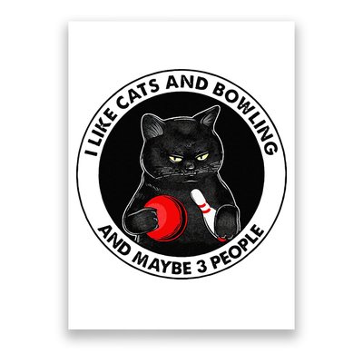 I Like Cats And Bowling And Maybe 3 People Funny Cat Lovers Poster