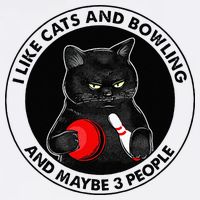 I Like Cats And Bowling And Maybe 3 People Funny Cat Lovers Short Acrylic Beanie