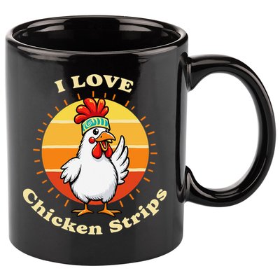 I Love Chicken Strips Funny Chicken Fast Food Lover 11oz C Handle Ceramic Mug