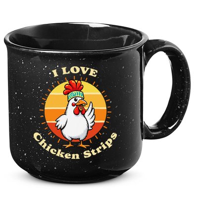 I Love Chicken Strips Funny Chicken Fast Food Lover 15oz Campfire Ceramic Mug