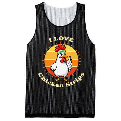 I Love Chicken Strips Funny Chicken Fast Food Lover Mesh Reversible Basketball Jersey Tank