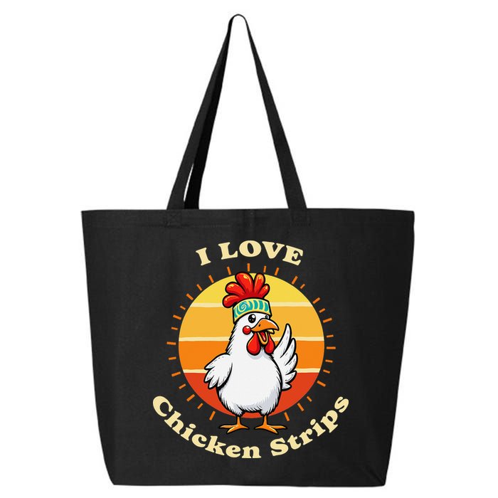 I Love Chicken Strips Funny Chicken Fast Food Lover 25L Jumbo Tote