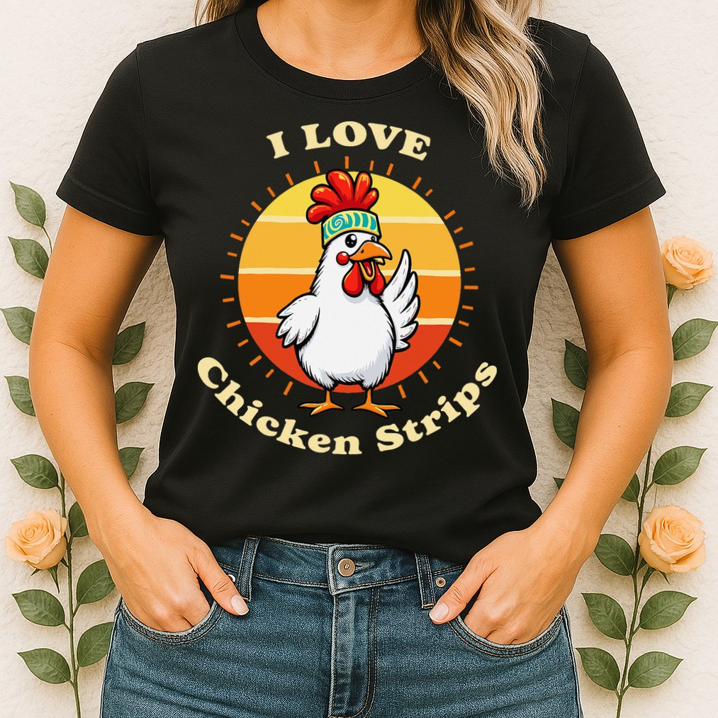 I Love Chicken Strips Funny Chicken Fast Food Lover Womens T-Shirt