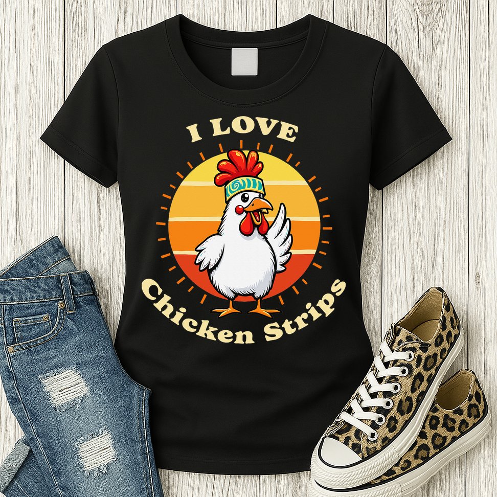 I Love Chicken Strips Funny Chicken Fast Food Lover Womens T-Shirt