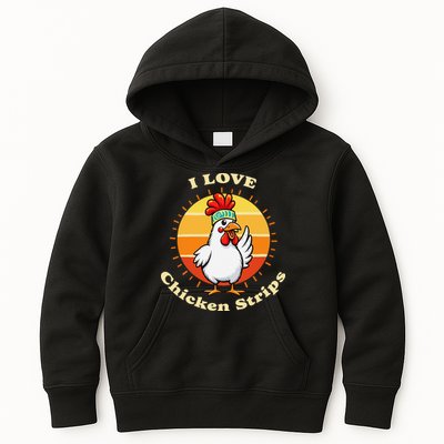 I Love Chicken Strips Funny Chicken Fast Food Lover Kids Hoodie