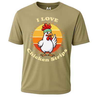 I Love Chicken Strips Funny Chicken Fast Food Lover Cooling Performance Crew T-Shirt