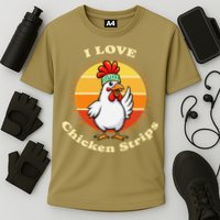 I Love Chicken Strips Funny Chicken Fast Food Lover Cooling Performance Crew T-Shirt