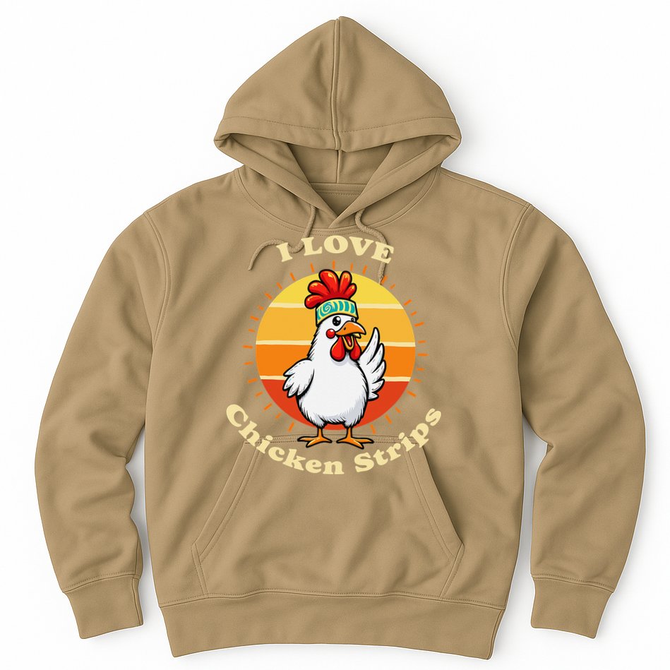 I Love Chicken Strips Funny Chicken Fast Food Lover Hoodie
