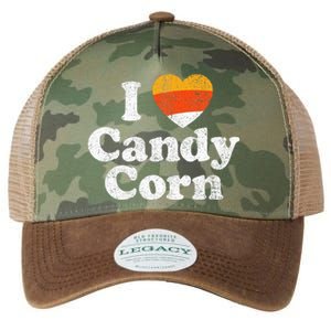 I Love Candy Corn Funny Halloween Retro 80s 70s Costume Legacy Tie Dye Trucker Hat