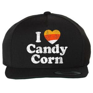 I Love Candy Corn Funny Halloween Retro 80s 70s Costume Wool Snapback Cap