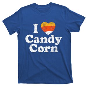 I Love Candy Corn Funny Halloween Retro 80s 70s Costume T-Shirt