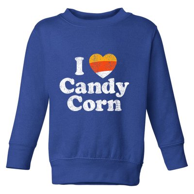 I Love Candy Corn Funny Halloween Retro 80s 70s Costume Toddler Sweatshirt
