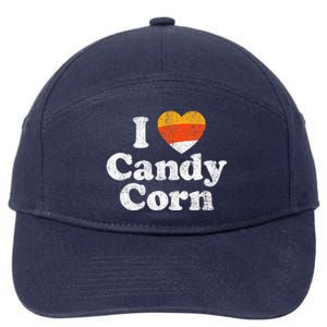 I Love Candy Corn Funny Halloween Retro 80s 70s Costume 7-Panel Snapback Hat