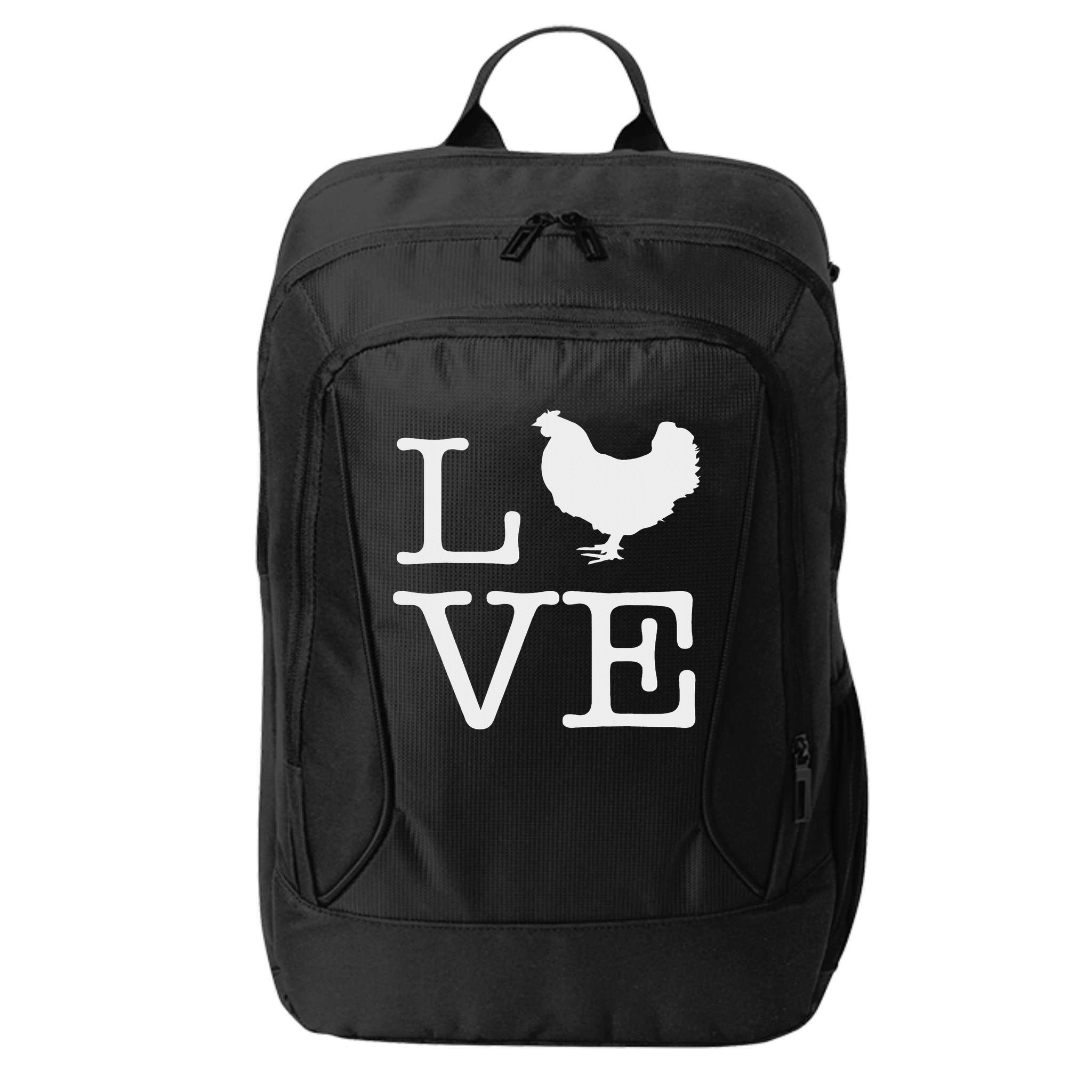 I Love Chickens Funny Chicken Lover Gift City Backpack