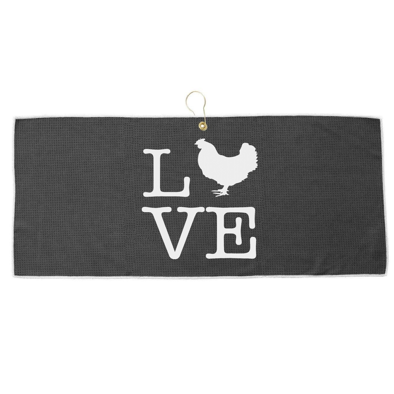 I Love Chickens Funny Chicken Lover Gift Large Microfiber Waffle Golf Towel
