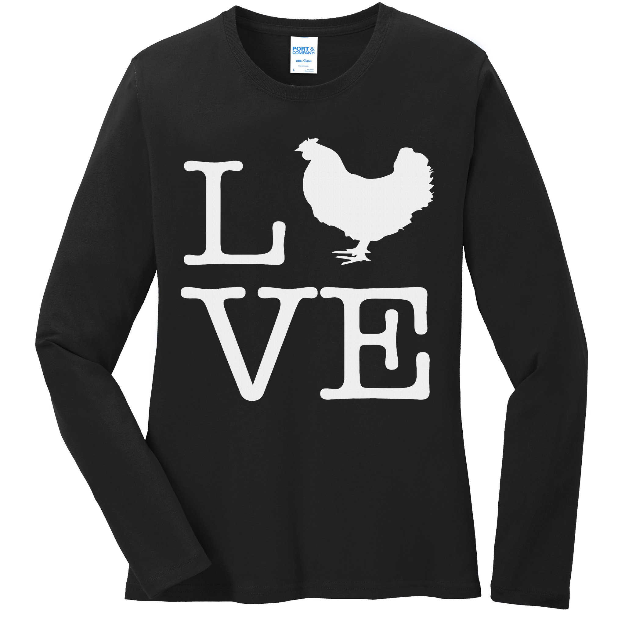 I Love Chickens Funny Chicken Lover Gift Ladies Long Sleeve Shirt