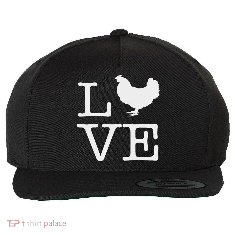 I Love Chickens Funny Chicken Lover Gift Wool Snapback Cap