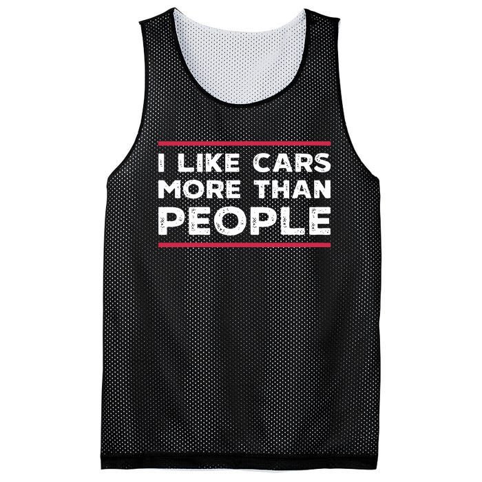 I Like Cars More Than People Mesh Reversible Basketball Jersey Tank