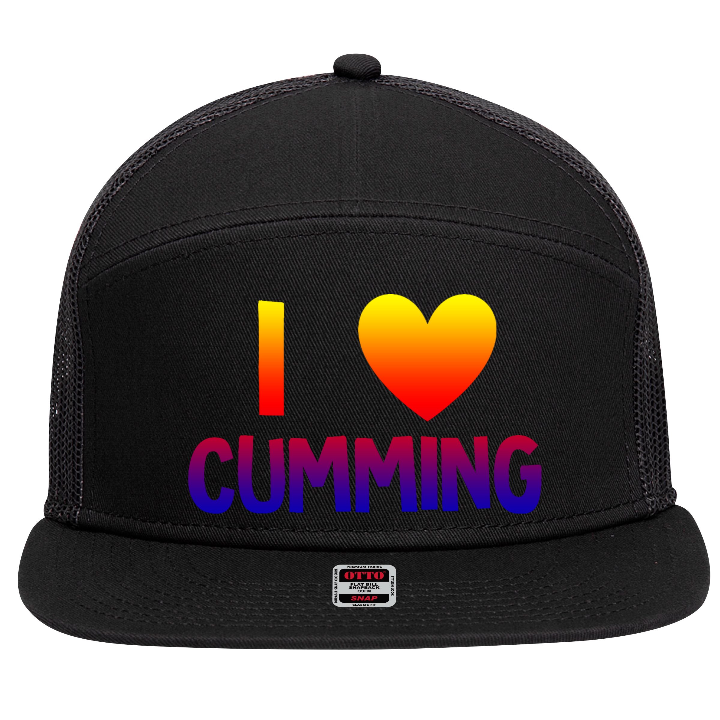 I Love Cumming Georgia Forsyth County Lover State Home Ga Gift 7 Panel Mesh Trucker Snapback Hat