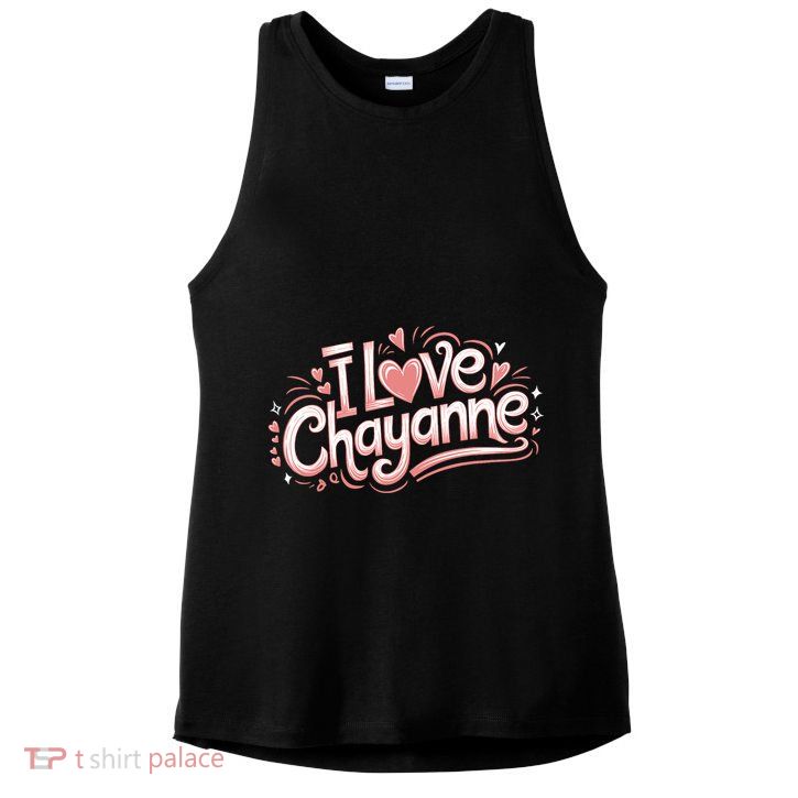 I Love Chayanne Couples First Name Ladies PosiCharge Tri-Blend Wicking Tank