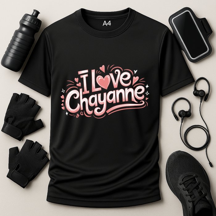 I Love Chayanne Couples First Name Cooling Performance Crew T-Shirt