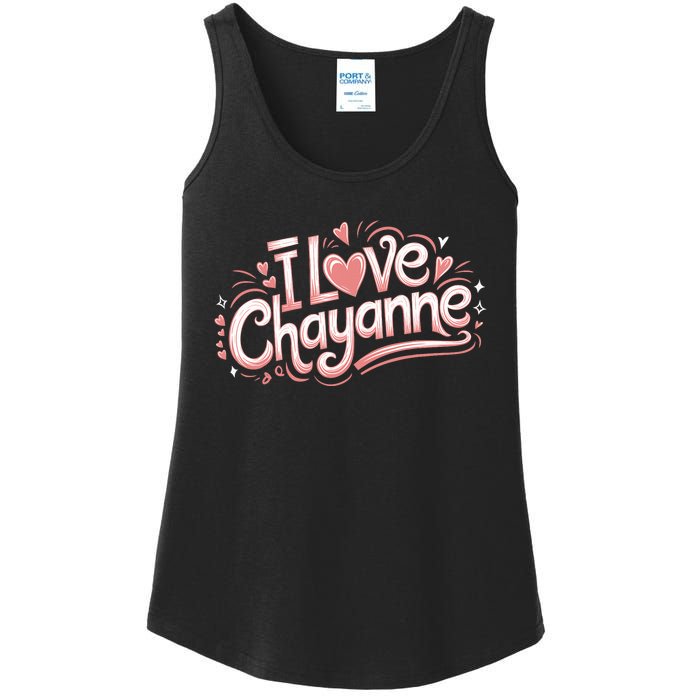 I Love Chayanne Couples First Name Ladies Essential Tank