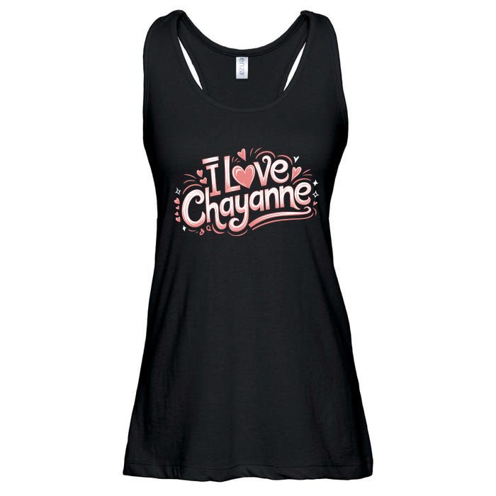 I Love Chayanne Couples First Name Ladies Essential Flowy Tank