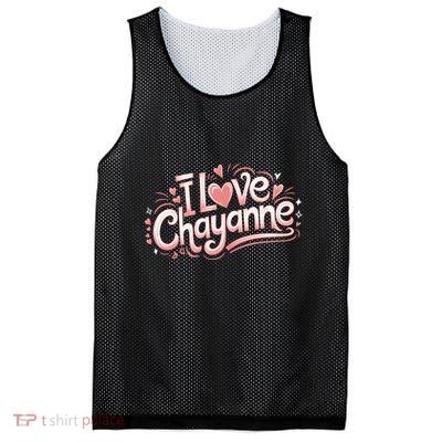 I Love Chayanne Couples First Name Mesh Reversible Basketball Jersey Tank