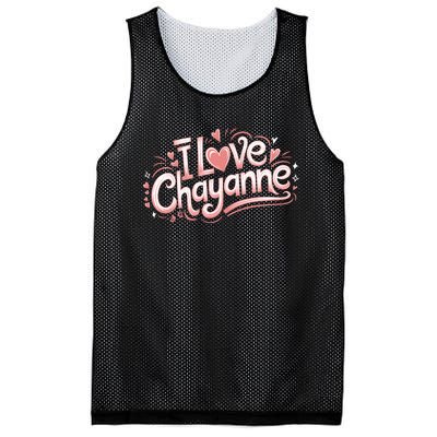 I Love Chayanne Couples First Name Mesh Reversible Basketball Jersey Tank